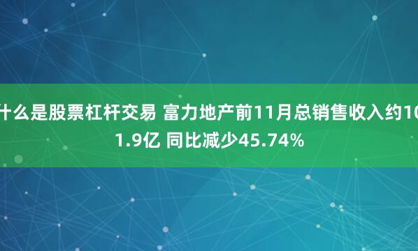 什么是股票杠杆交易 富力地产前11月总销售收入约101.9亿 同比减少45.74%