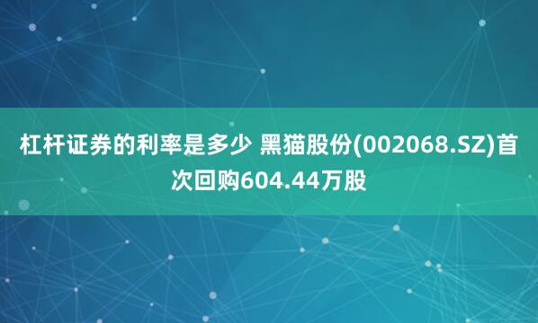 杠杆证券的利率是多少 黑猫股份(002068.SZ)首次回购604.44万股