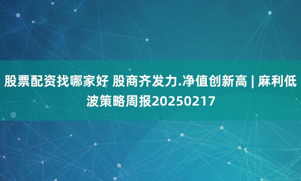 股票配资找哪家好 股商齐发力.净值创新高 | 麻利低波策略周报20250217