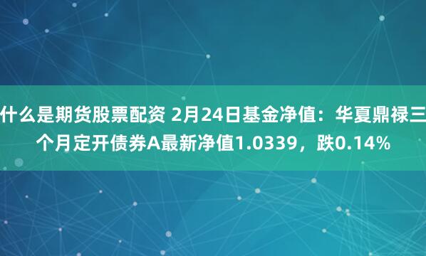 什么是期货股票配资 2月24日基金净值：华夏鼎禄三个月定开债券A最新净值1.0339，跌0.14%