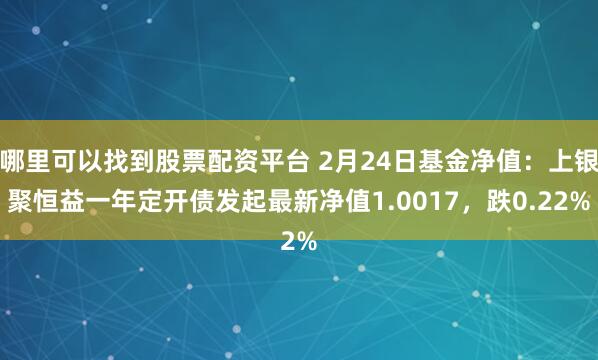 哪里可以找到股票配资平台 2月24日基金净值：上银聚恒益一年定开债发起最新净值1.0017，跌0.22%