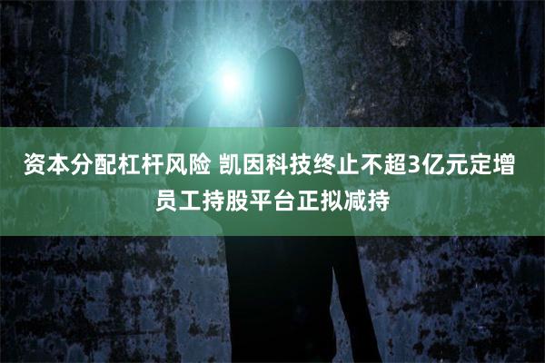 资本分配杠杆风险 凯因科技终止不超3亿元定增 员工持股平台正拟减持